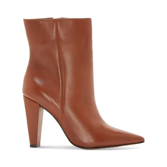 VINCE CAMUTO Shoes - VINCE CAMUTO Womens Brown Membidi Pointed Toe Cone Heel Leather Booties 5.5 M
